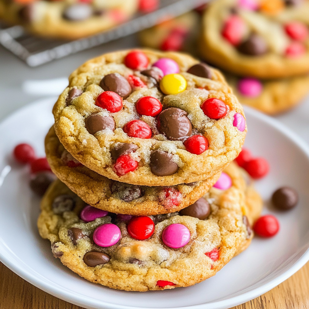 Valentine’s Day M&M Cookies