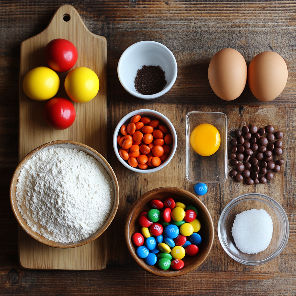 Valentine’s Day M&M Cookies ingredients