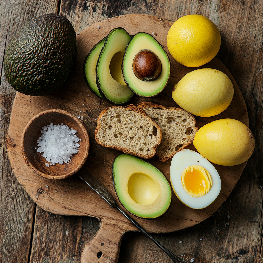 avocado toast with egg ingredients