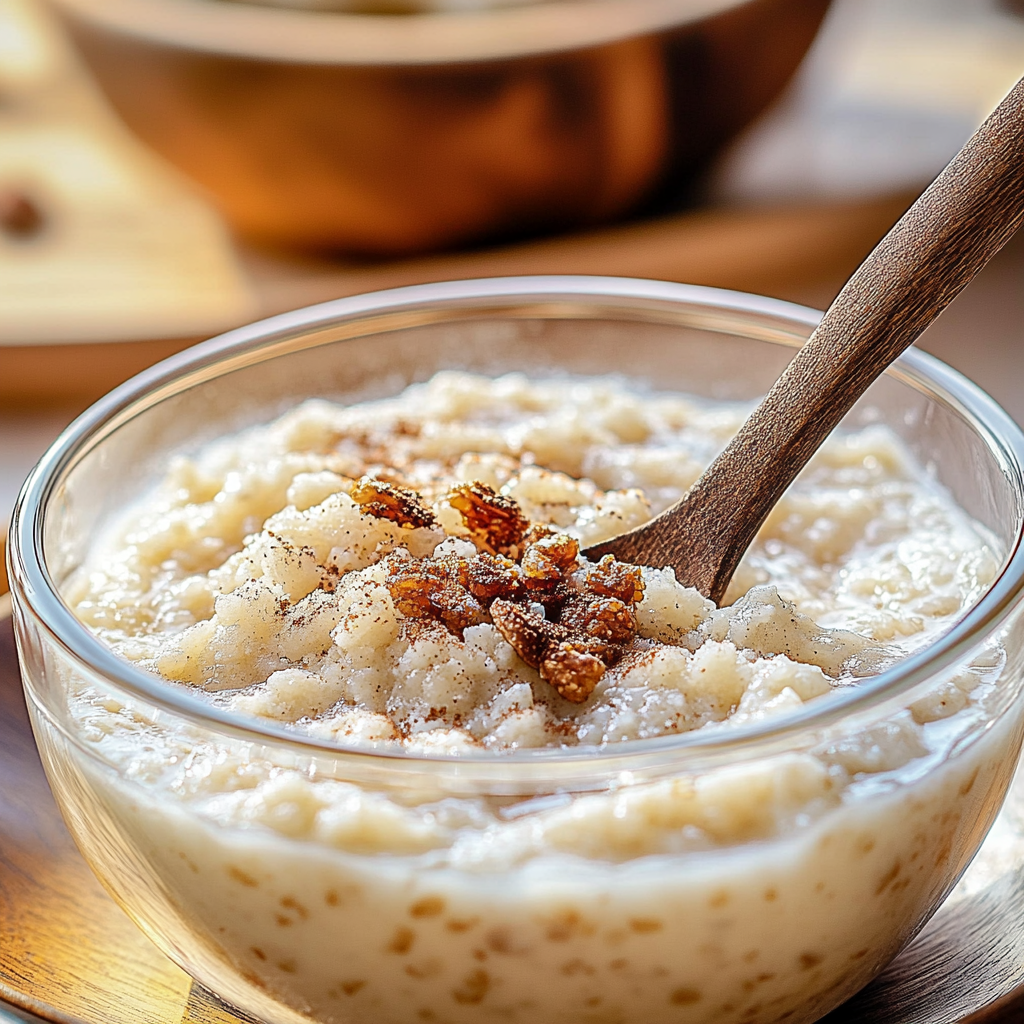 rice pudding with cooked rice