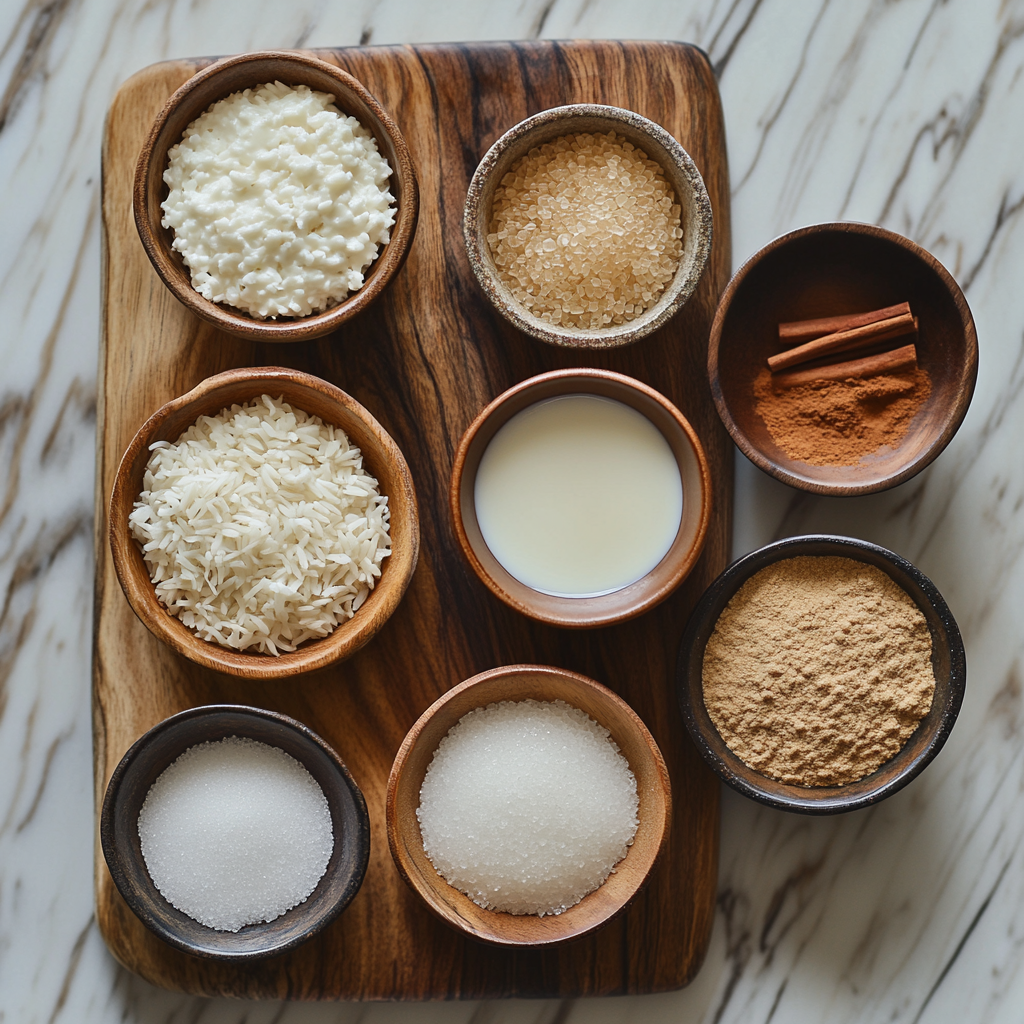 rice pudding with cooked rice ingredients