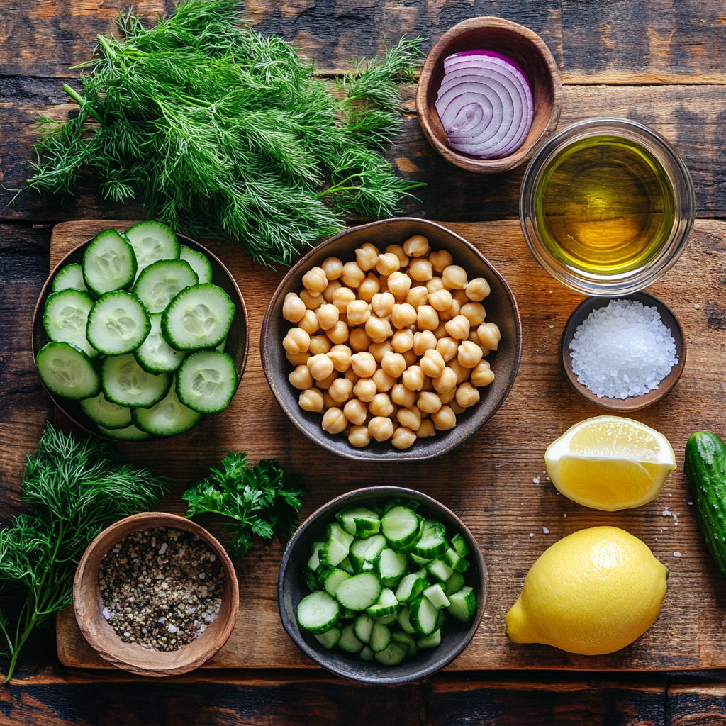 Cucumber Chickpea Dill Salad