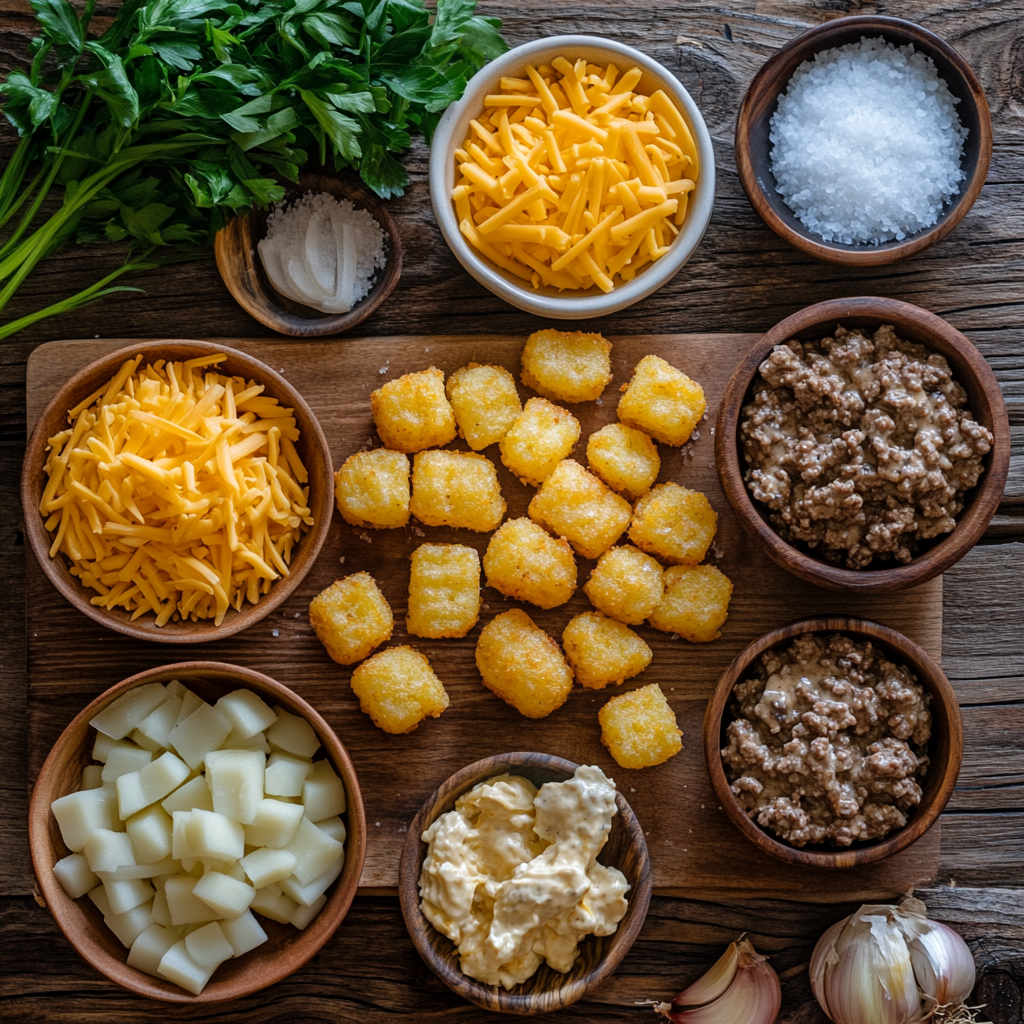 tater tot casserole with ground beef ingredients