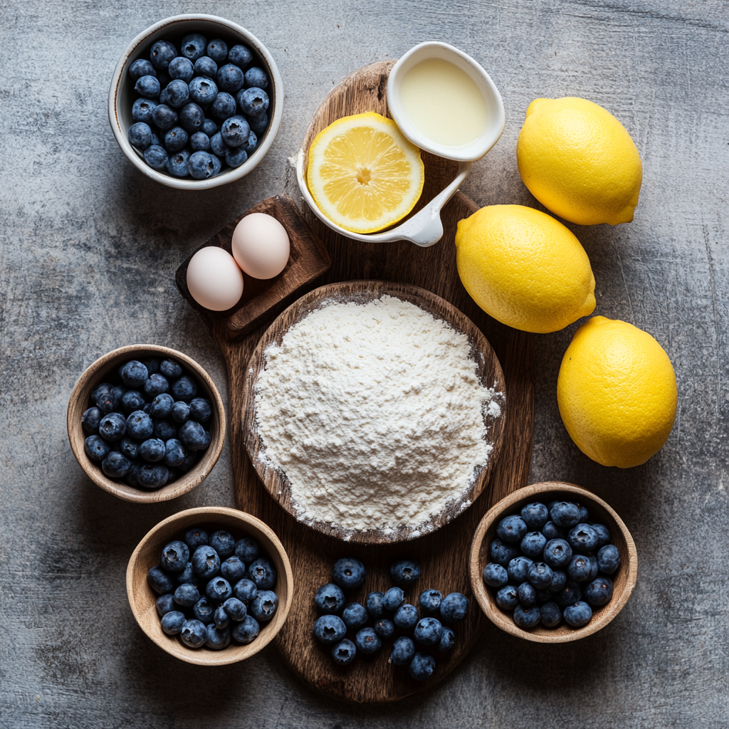 Blueberry Cake with Lemon ingredients
