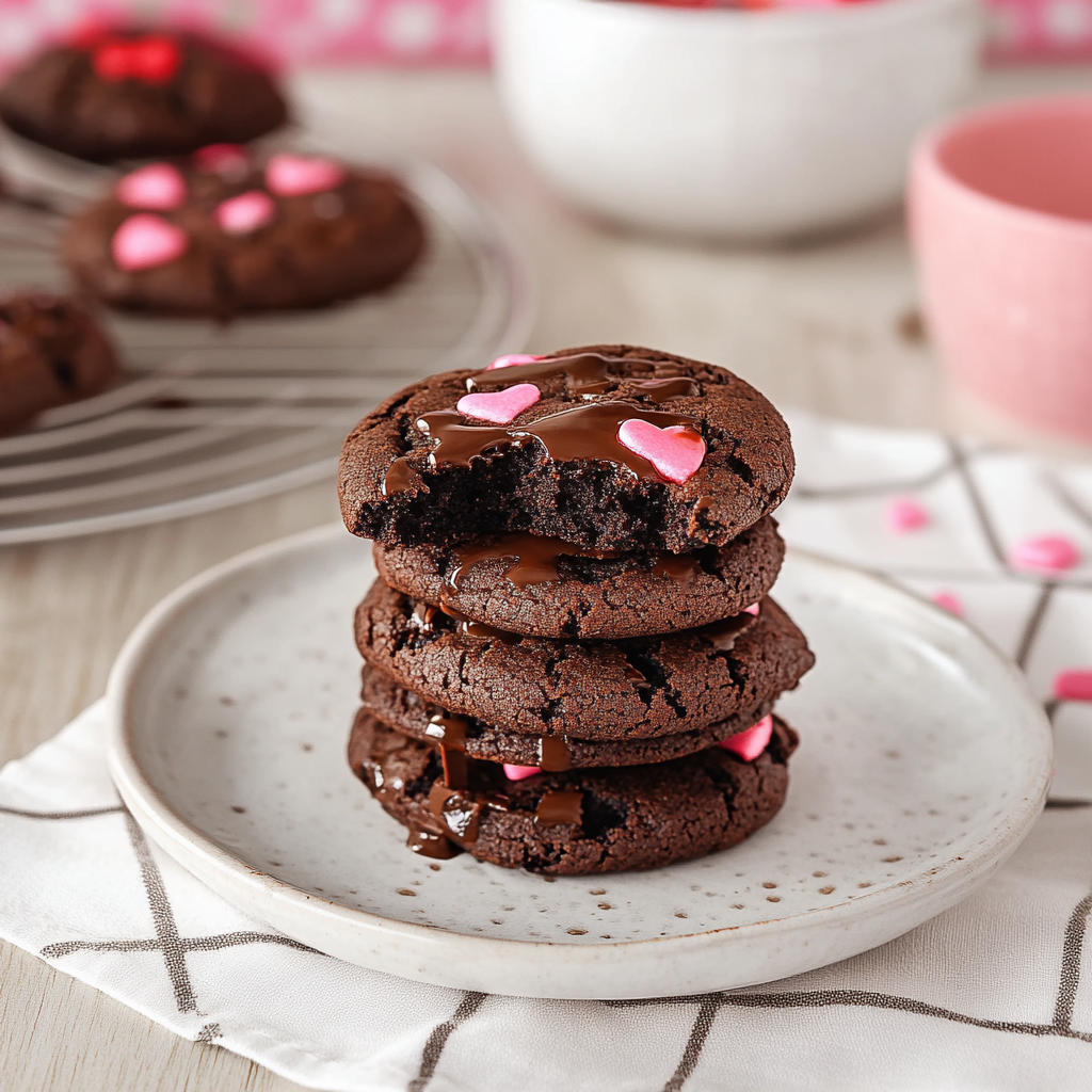 Double Chocolate Valentine’s Day Cookies