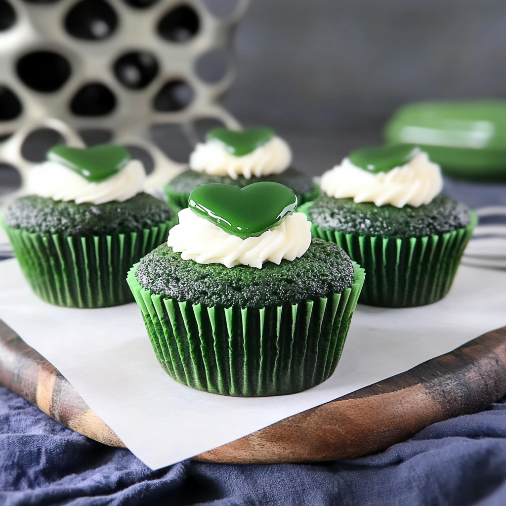 Green Velvet Mini Cupcakes