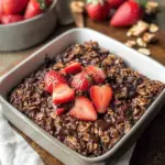One-Bowl Chocolate Strawberry Baked Oatmeal