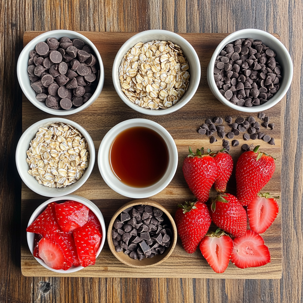 One-Bowl Chocolate Strawberry Baked Oatmeal ingredients