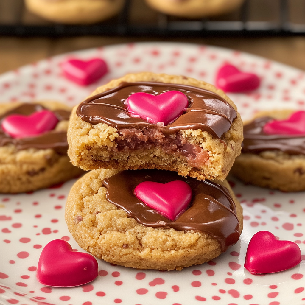 Peanut Butter Heart Cookies