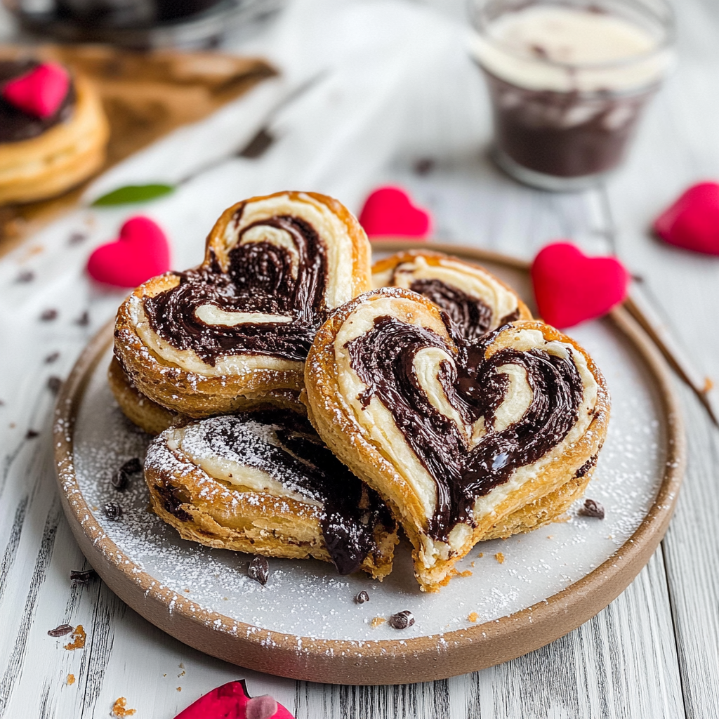 Puff Pastry Chocolate Hearts