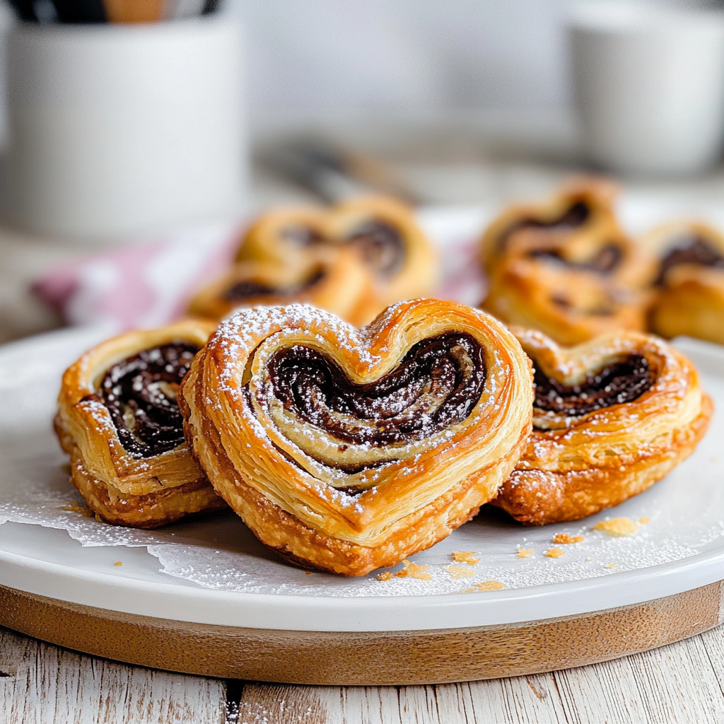 Puff Pastry Chocolate Hearts