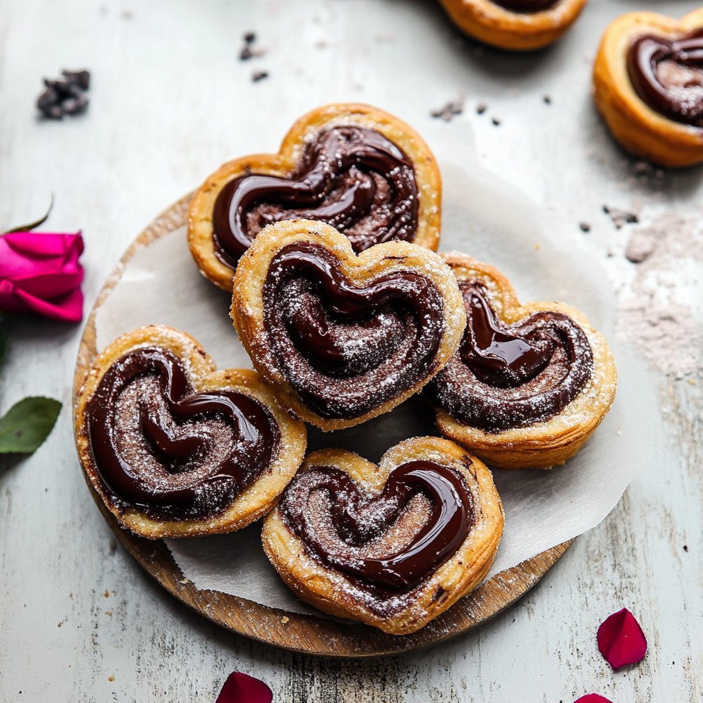 Puff Pastry Chocolate Hearts