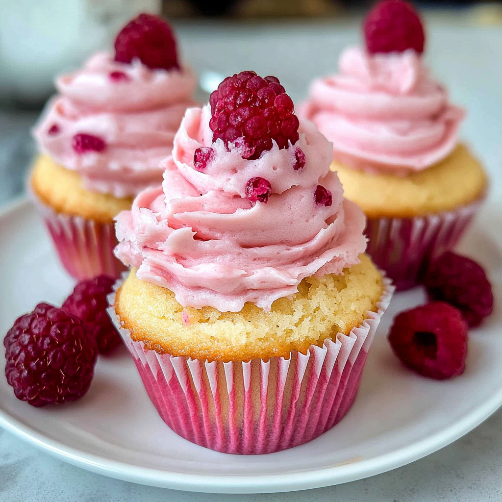 Raspberry Cupcakes with Raspberry Buttercream