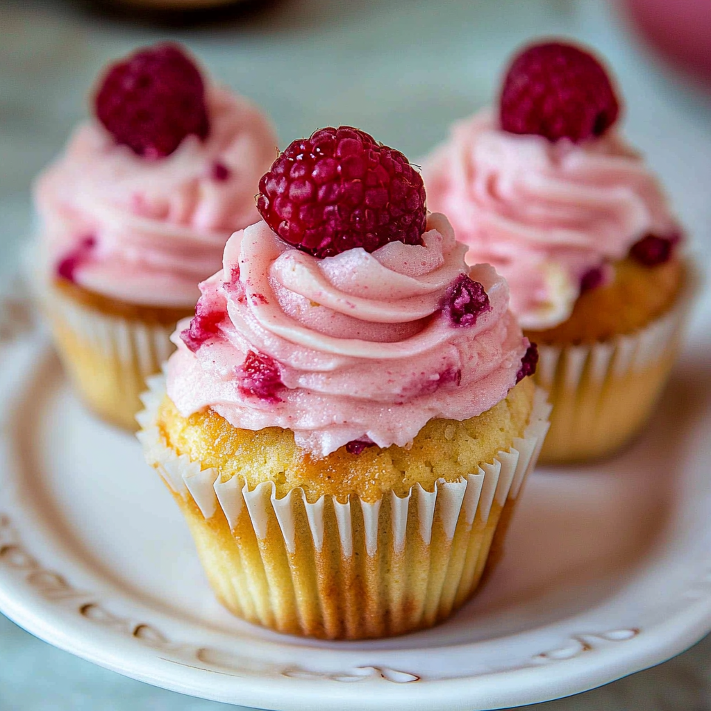 Raspberry Cupcakes with Raspberry Buttercream