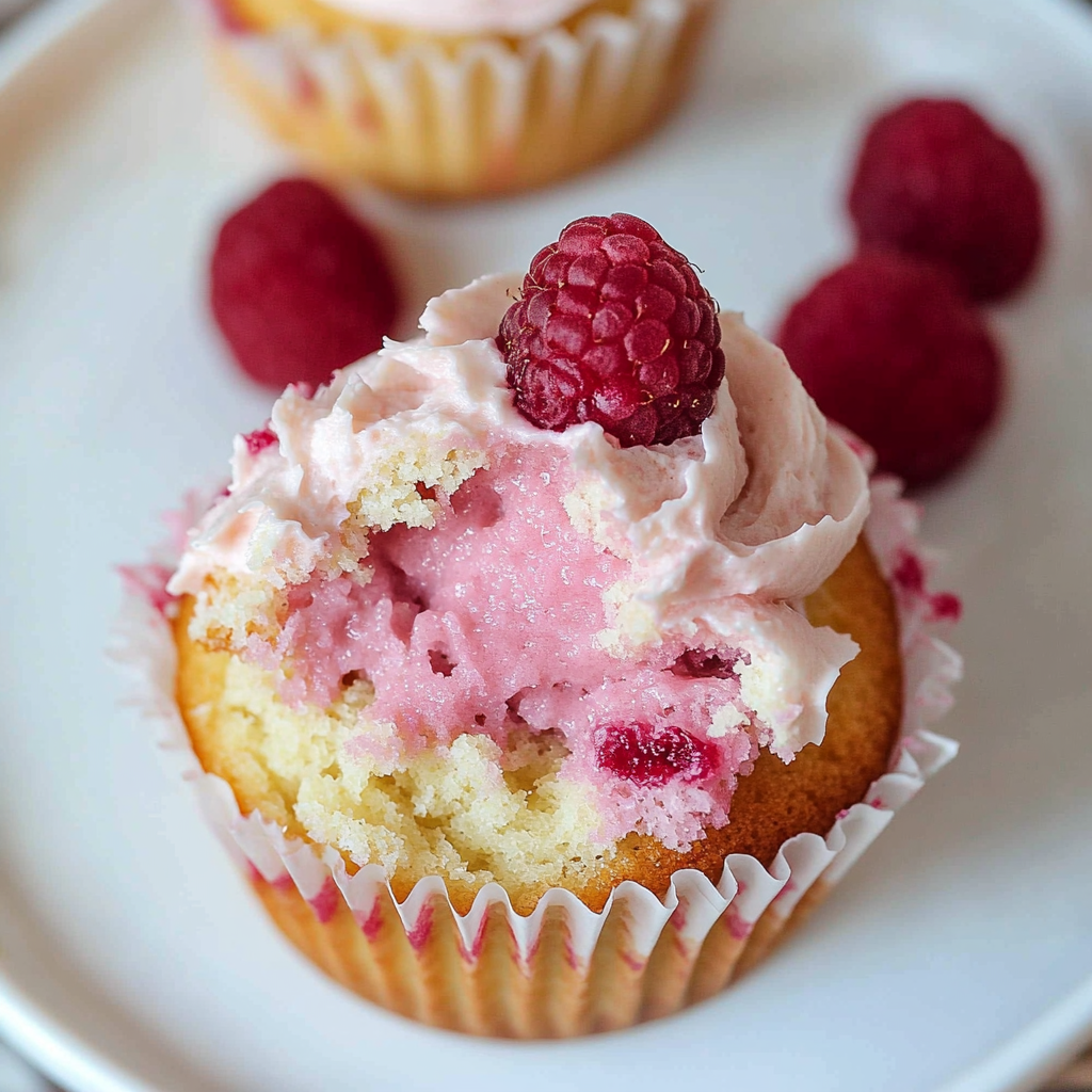 Raspberry Cupcakes with Raspberry Buttercream