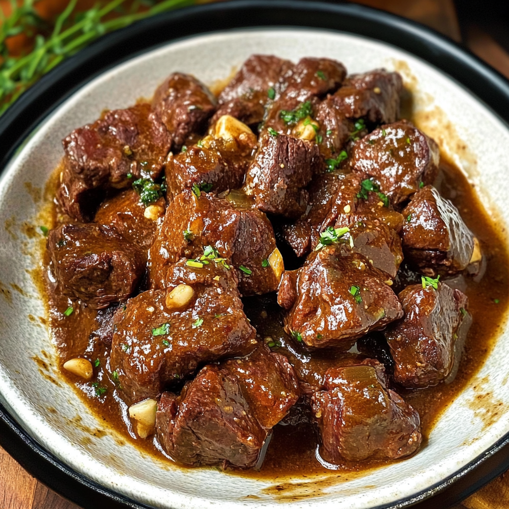 Slow Cooker Garlic Butter Steak Bites