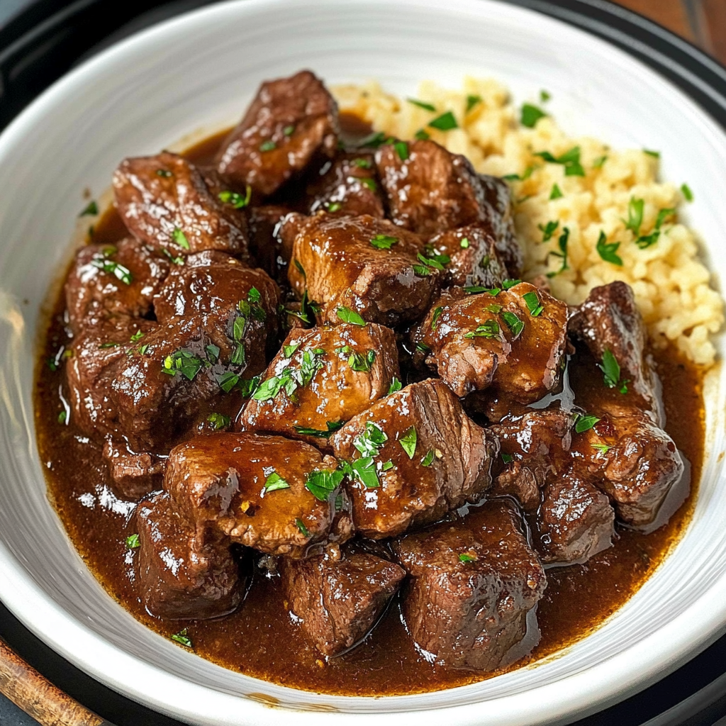Slow Cooker Garlic Butter Steak Bites