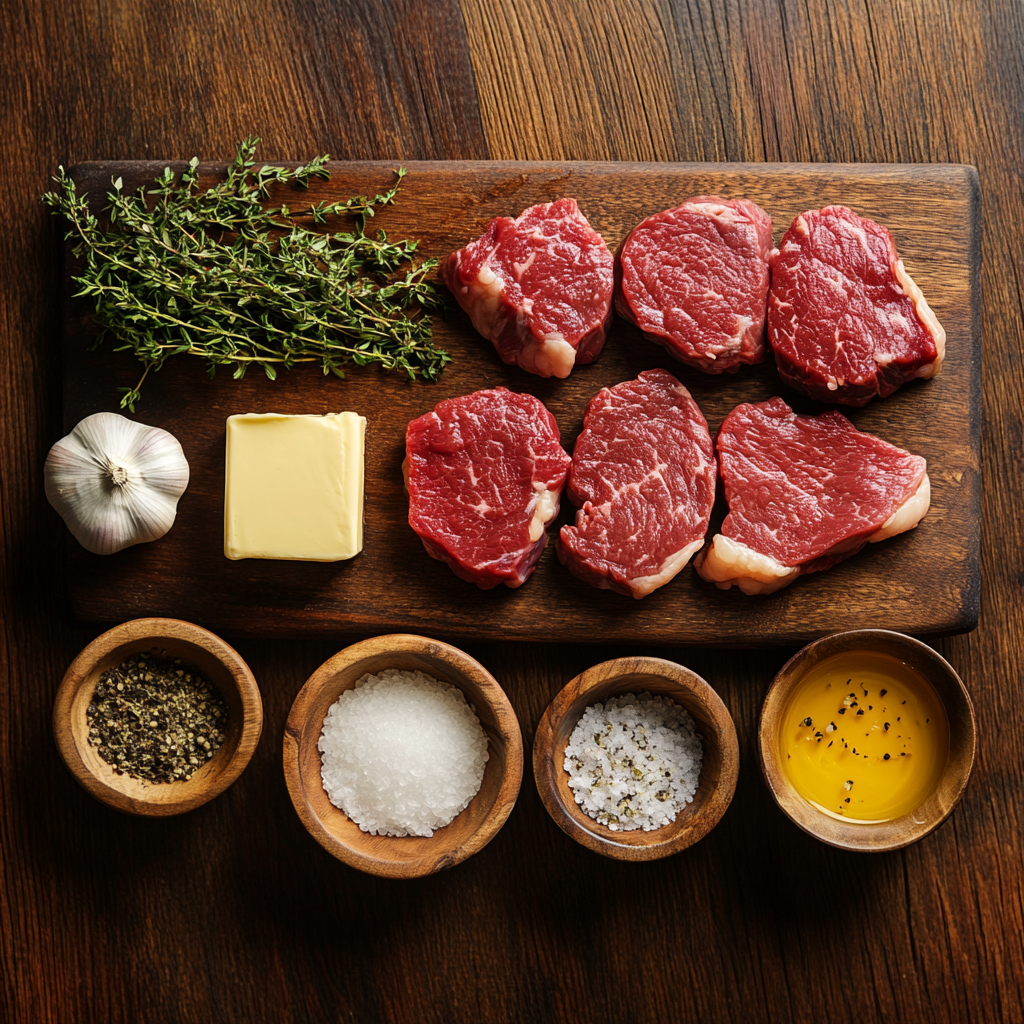 Slow Cooker Garlic Butter Steak Bites ingredients