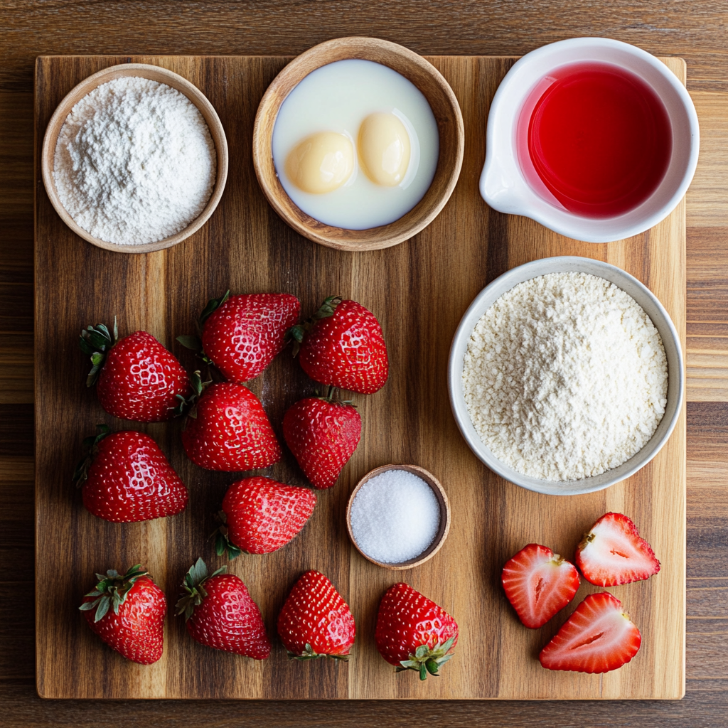 Strawberry Crunch Cupcakes with Strawberry Filling ingredients