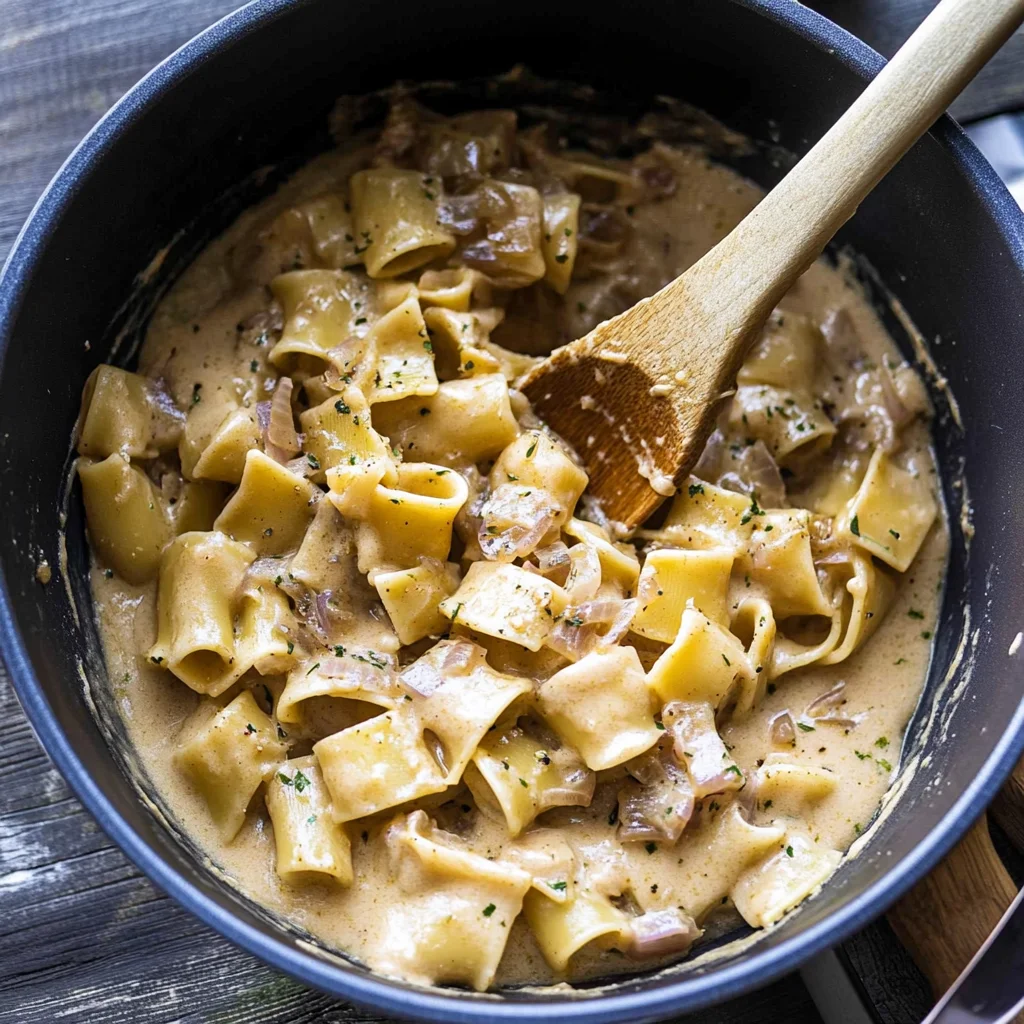 french onion pasta