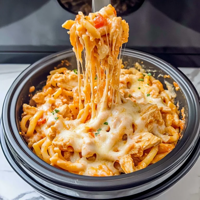 Crockpot Alfredo Marinara Chicken Pasta