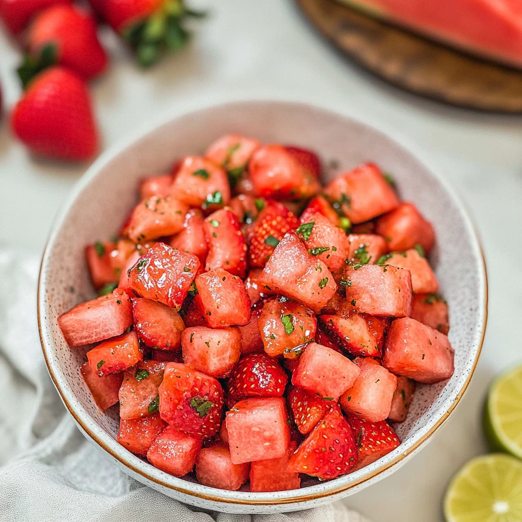 Strawberry Watermelon Salad with Honey Lime Vinaigrette
