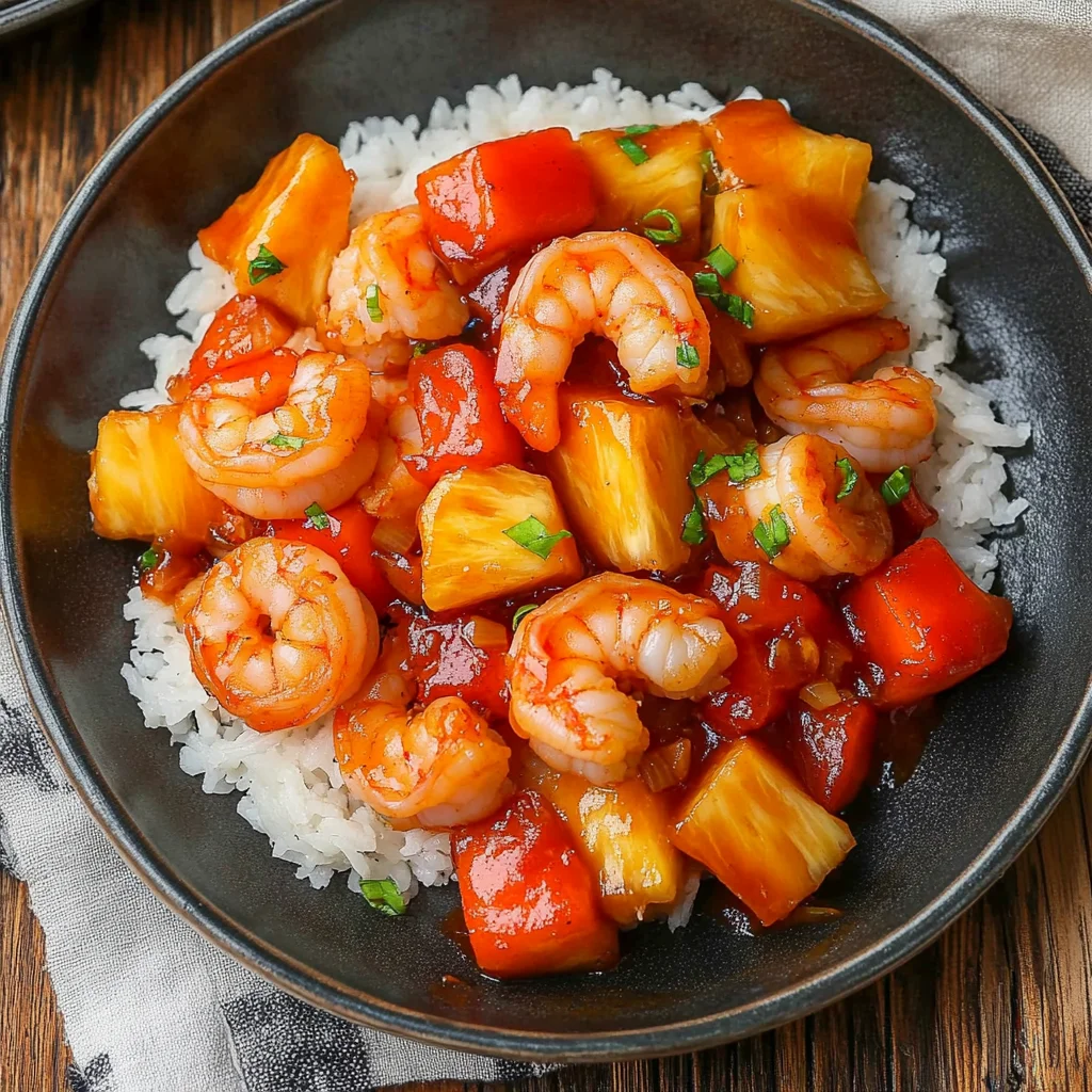 Sweet and Spicy Pineapple Shrimp Stir Fry