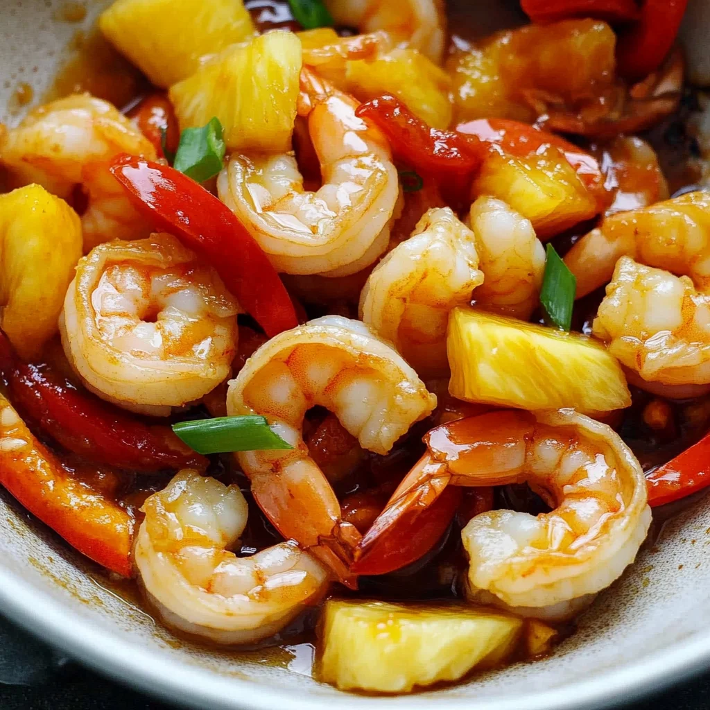 Sweet and Spicy Pineapple Shrimp Stir Fry