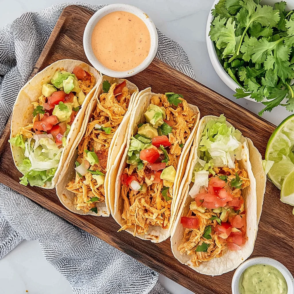 queso chicken tacos