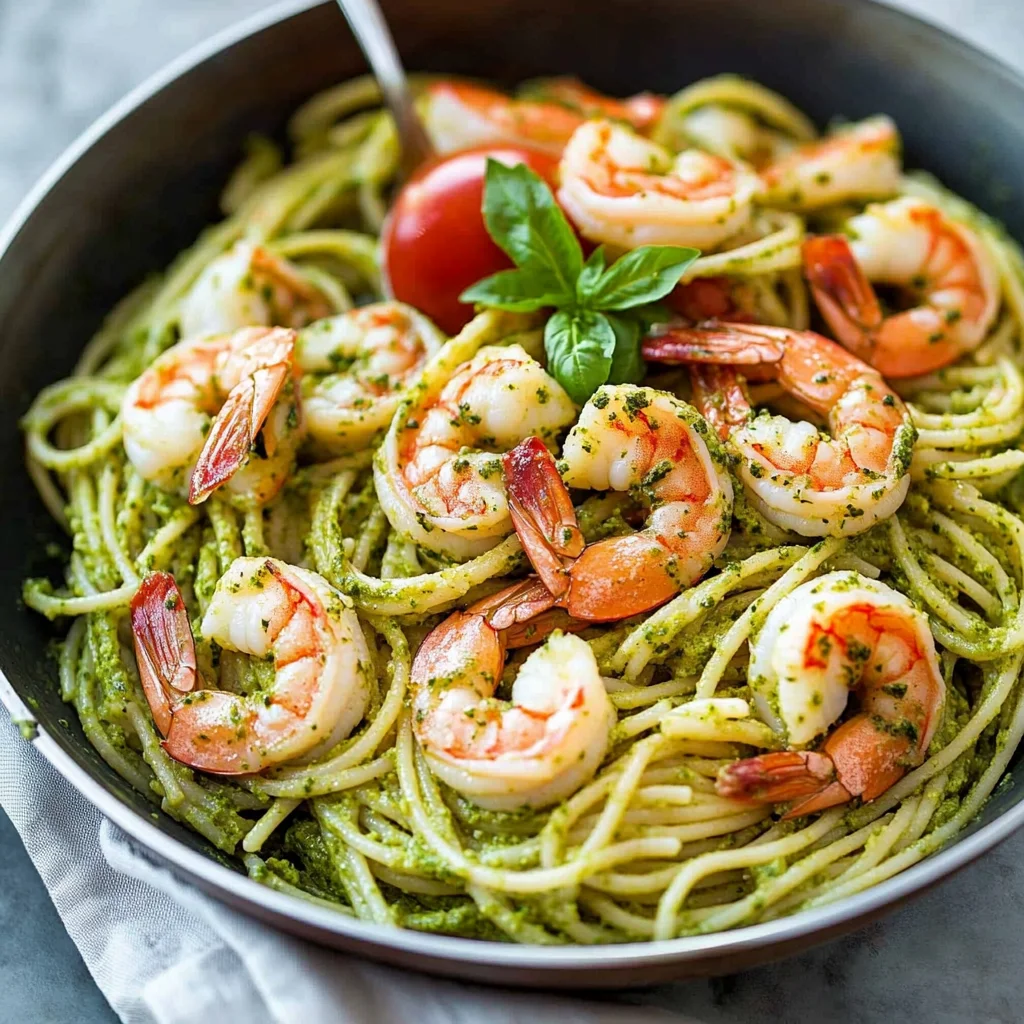 shrimp pesto pasta